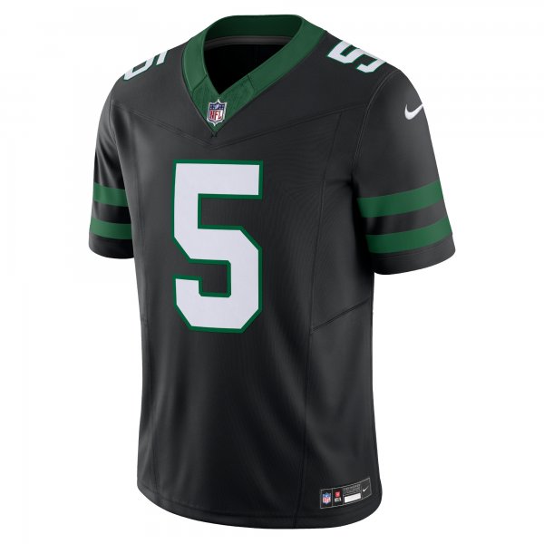 Men's New York Jets Garrett Wilson Nike Legacy Black Alternate Vapor F.U.S.E. Limited Jersey