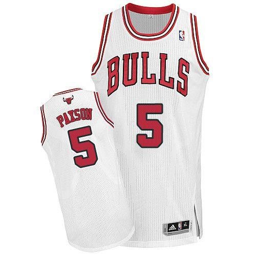 Men's Chicago Bulls #5 John Paxson Revolution 30 White Stitched NBA Jersey