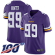 Minnesota Vikings #99 Danielle Hunter Purple Team Color Men's Stitched NFL 100th Season Vapor Limited Jersey