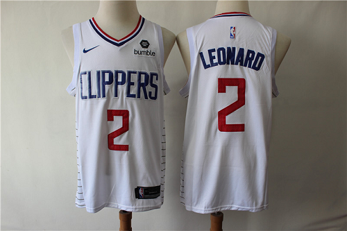 Men's Nike Los Angeles Clippers #2 Kawhi Leonard White 2019 Season Association NBA Jersey