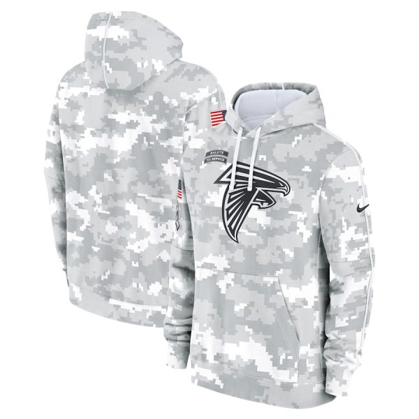 Men's Nike Arctic Camo Atlanta Falcons 2024 Salute To Service Club Fleece Pullover Hoodie