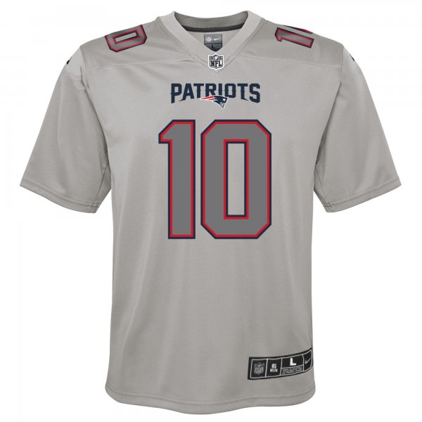 Youth New England Patriots Mac Jones Nike Gray Atmosphere Fashion Game Jersey