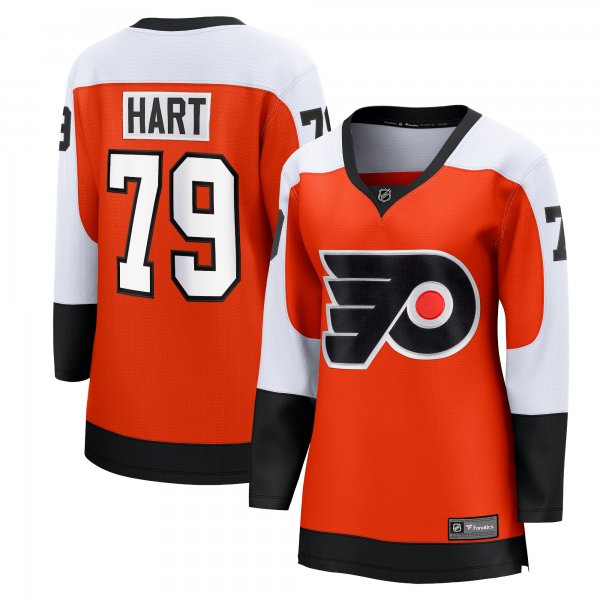 Women's Philadelphia Flyers Carter Hart Fanatics Burnt Orange Home Premier Breakaway Player Jersey