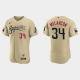 Men's Arizona Diamondbacks #34 Mark Melancon 2021 City Connect Gold Flex Base MLB Jersey