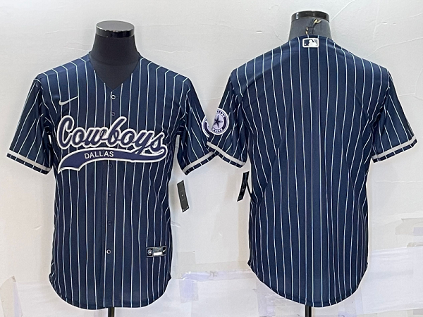 Men's Dallas Cowboys Blank Blue Stitched Baseball Cool Base Jersey