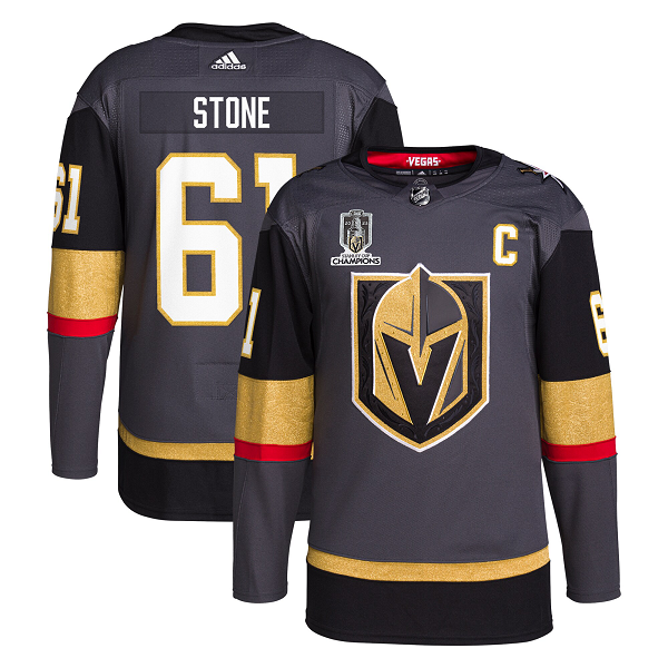 Men's Vegas Golden Knights #61 Mark Stone adidas Gray 2023 Stanley Cup Champions Alternate Player Jersey