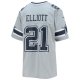 Youth Dallas Cowboys Ezekiel Elliott Nike Silver Inverted Team Game Jersey