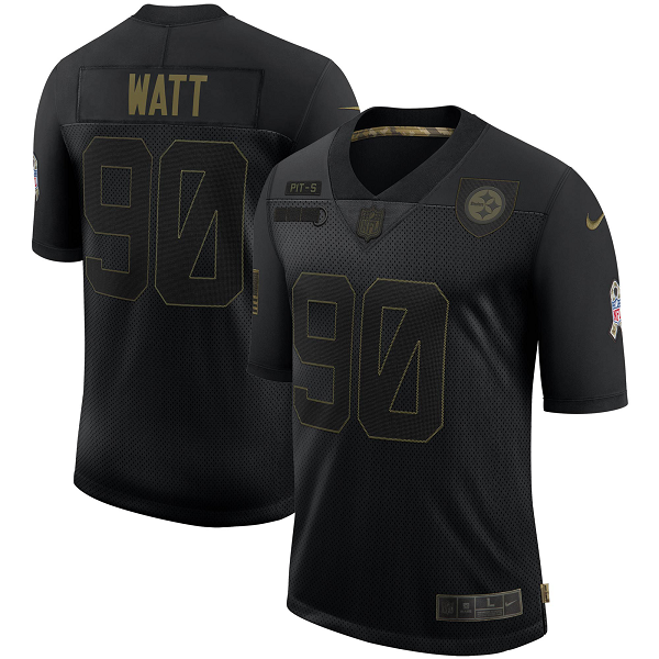 Men's Pittsburgh Steelers T.J. Watt Nike Black 2020 Salute To Service Limited Jersey