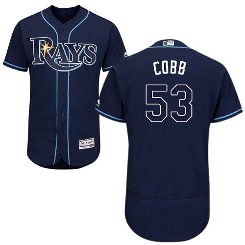 Tampa Bay Rays #53 Alex Cobb Dark Blue Flexbase Collection Stitched MLB Jersey