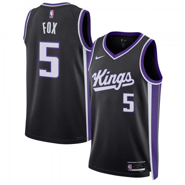 Unisex Sacramento Kings De'Aaron Fox Nike Black Swingman Jersey - Icon Edition