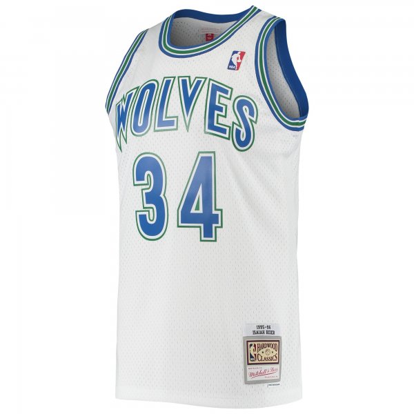 Men's Minnesota Timberwolves Isaiah Rider Mitchell & Ness White 1995/96 Hardwood Classics Swingman Jersey