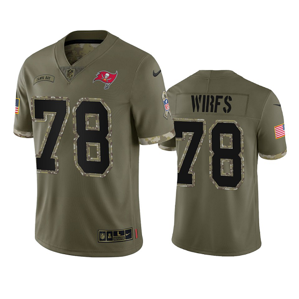 Tampa Bay Buccaneers Tristan Wirfs Olive 2022 Salute To Service Jersey #78