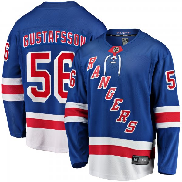 Men's New York Rangers Erik Gustafsson Fanatics Blue Home Breakaway Jersey