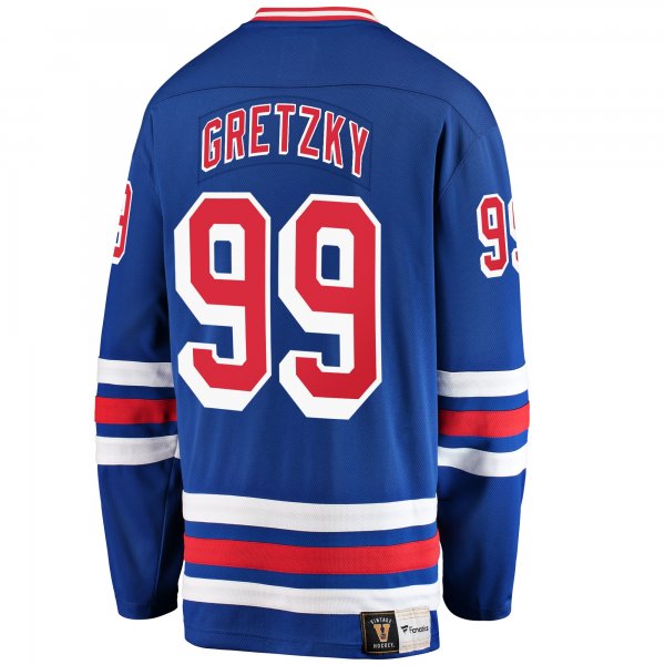 Men's New York Rangers Wayne Gretzky Fanatics Blue Premier Breakaway Retired Player Jersey