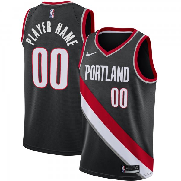 Men's Portland Trail Blazers Nike Black Swingman Custom Jersey - Icon Edition