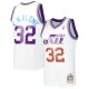 Men's Utah Jazz Karl Malone Mitchell & Ness White 1991/92 Hardwood Classics Reload 3.0 Swingman Jersey