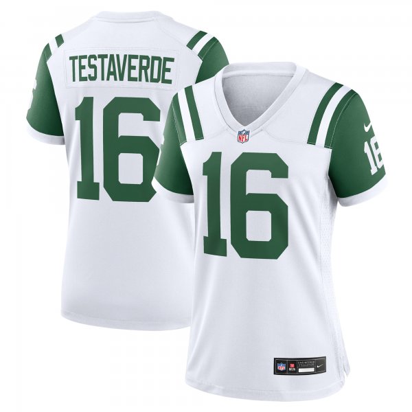 Women's New York Jets #16 Vinny Testaverde Nike White Classic Alternate Retired Player Jersey