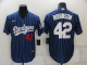 Men's Nike Los Angeles Dodgers #42 Jackie Robinson Blue Stitched MLB Cool Base Jersey