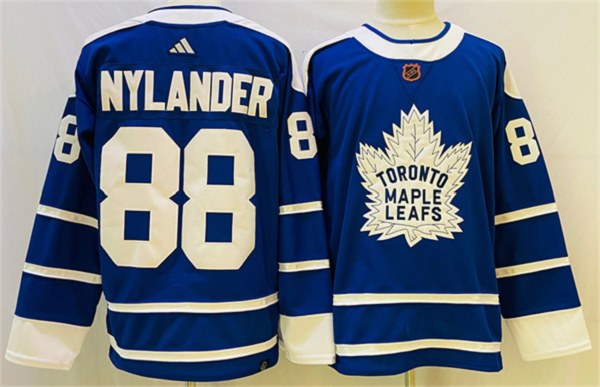 Men's Toronto Maple Leafs #88 William Nylander Blue 2022 Reverse Retro NHL Jersey