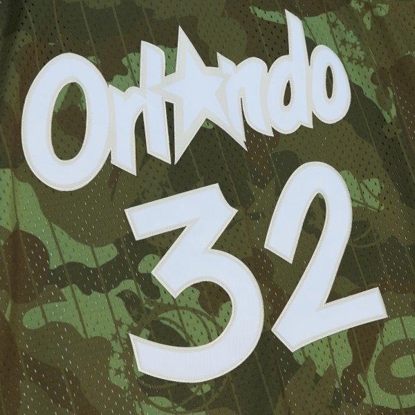 Men's Orlando Magic Shaquille O'Neal Mitchell & Ness Camo Hardwood Classics 1994/95 Ghost Green Swingman Jersey