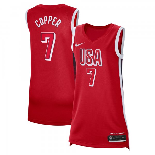 Unisex Women's USA Basketball #7 Kahleah Copper Nike Red 2024 Swingman Player Jersey