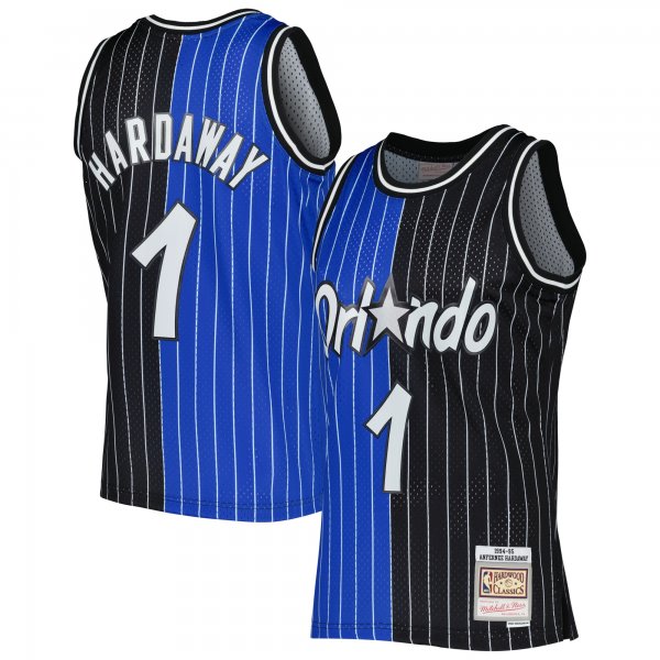 Men's Orlando Magic Penny Hardaway Mitchell & Ness Blue/Black Hardwood Classics 1994/95 Split Swingman Jersey