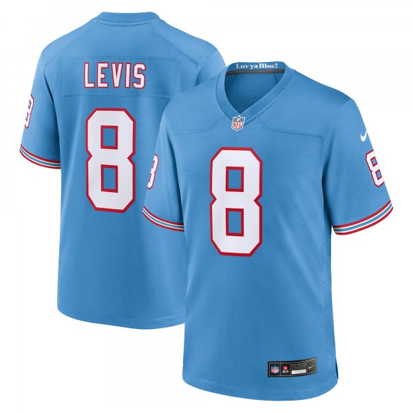 Men's Tennessee Titans Will Levis Nike Light Blue Oilers Throwback Player Game Jersey