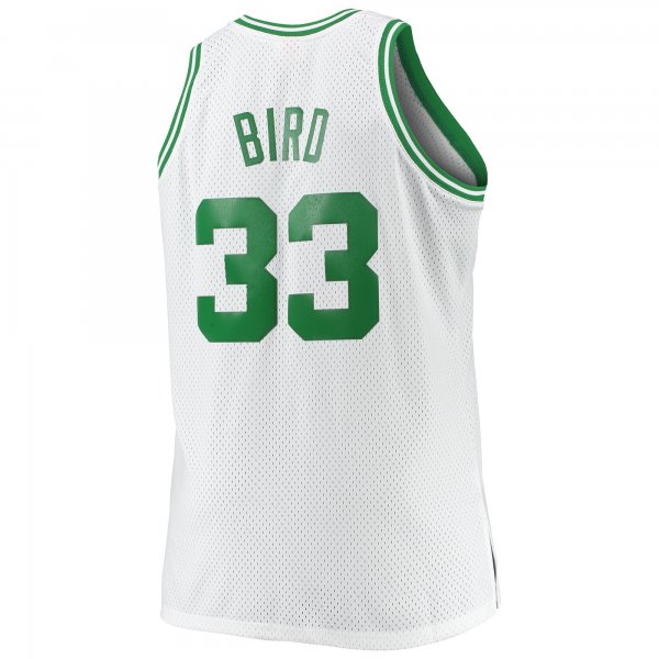 Men's Boston Celtics Larry Bird Mitchell & Ness White Big & Tall 1985/86 Hardwood Classics Swingman Jersey