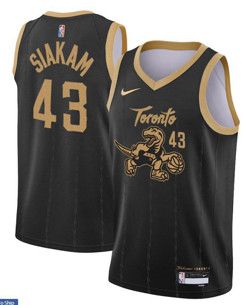 Youth Toronto Raptors #43 Pascal Siakam Nike Black 2021 Swingman City Edition NBA Jersey