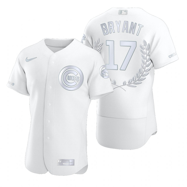 Men's Chicago Cubs #17 Kris Bryant White Nike Flexbase Fashion Jersey