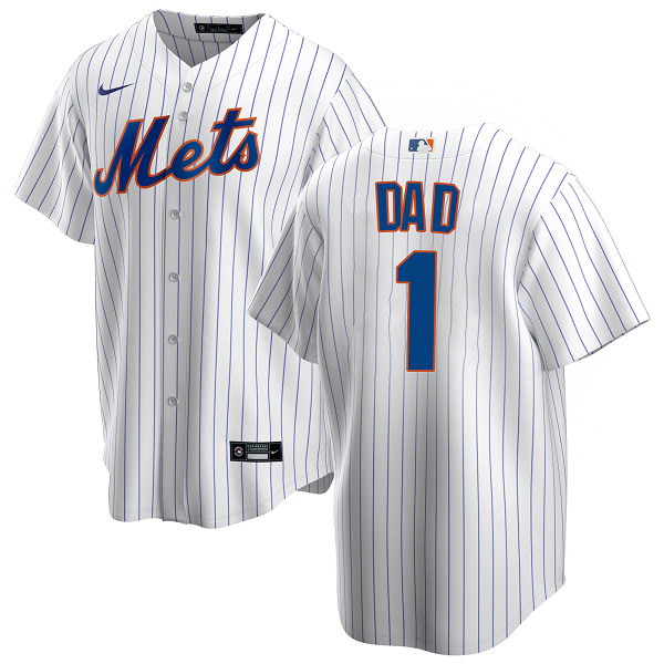 Men's New York Mets Nike White Home #1 Dad MLB Jersey