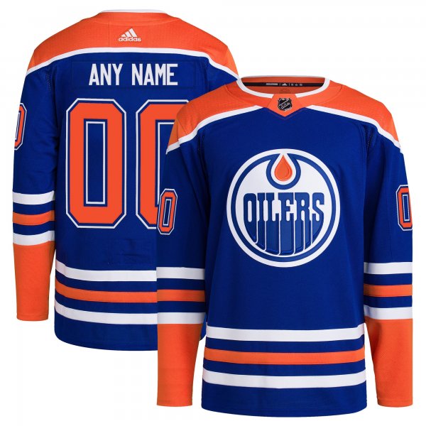 Men's Edmonton Oilers  adidas Royal Home  Primegreen Custom Jersey