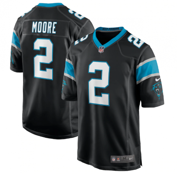 Men's Nike Carolina Panthers #2 DJ Moore Black NFL Limited Player Jersey