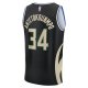 Men's Milwaukee Bucks Giannis Antetokounmpo Fanatics Black Fast Break Replica Player Jersey - Statement Edition