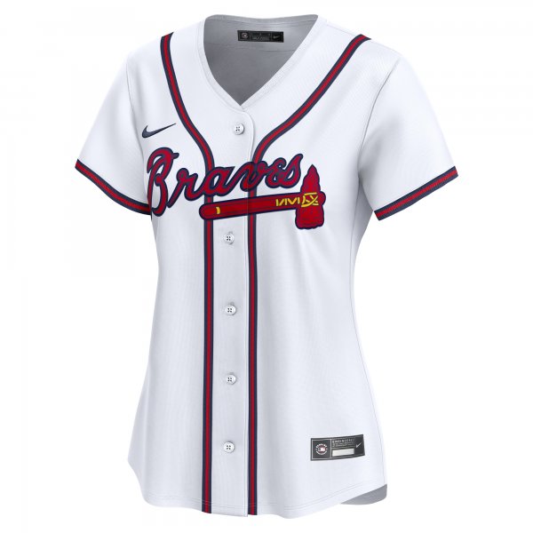 Women's Atlanta Braves Nike White #1 Mom Home Limited Jersey