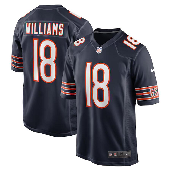 Men's Chicago Bears #18 Caleb Williams Nike Navy 2024 NFL Draft First Round Pick Player Limited Jersey