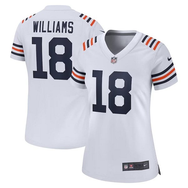 Women's Chicago Bears #18 Caleb Williams Nike White 2024 NFL Draft 2nd Alternate Limited Player Jersey