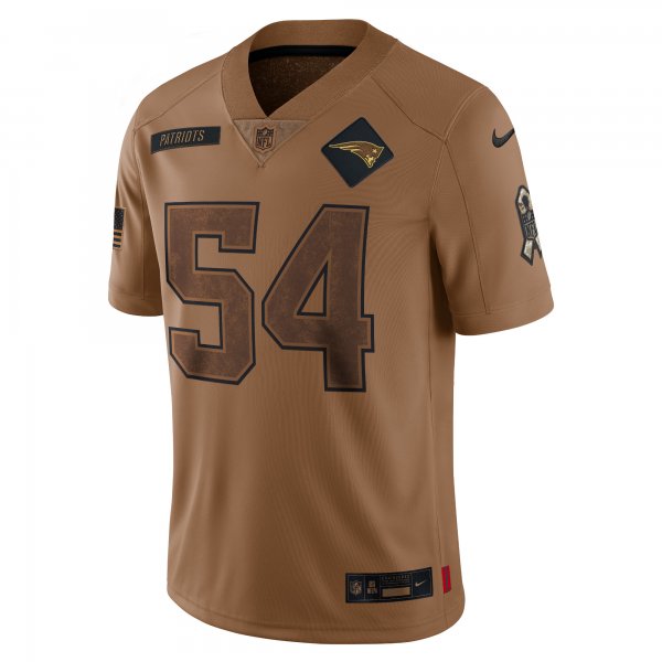 Men's New England Patriots Tedy Bruschi Nike Brown 2023 Salute To Service Retired Player Limited Jersey