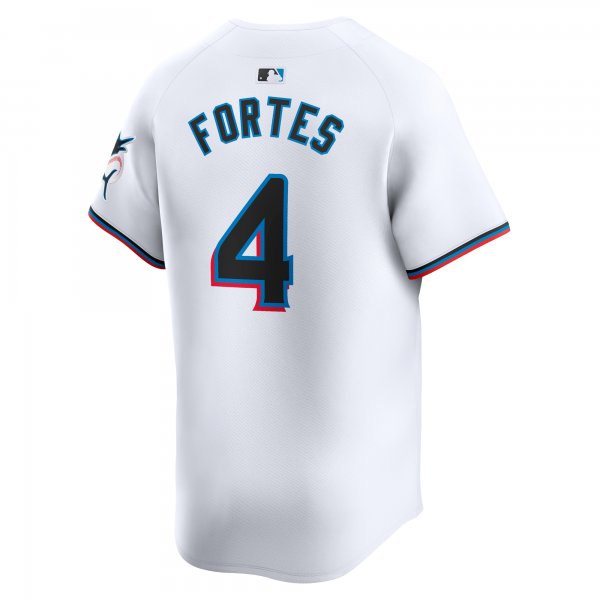 Men's Miami Marlins Nick Fortes Nike White Home Limited Player Jersey