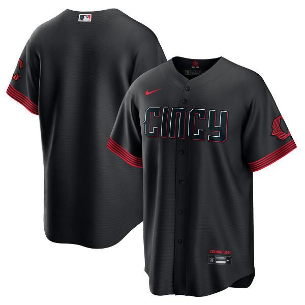 Men's Cincinnati Reds Nike Black 2023 City Connect Cool Base Jersey