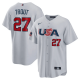 Youth Nike USA Baseball #27 Mike Trout Gray 2023 World Baseball Classic Jersey