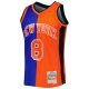 Men's New York Knicks Latrell Sprewell Mitchell & Ness Blue/Orange Hardwood Classics 1998/99 Split Swingman Jersey