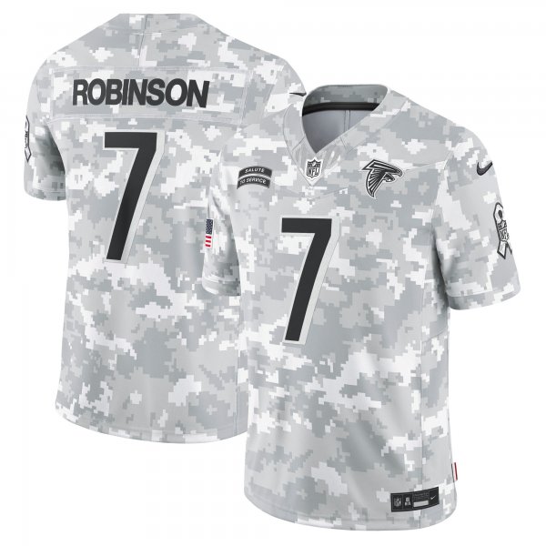 Men's Atlanta Falcons #7 Bijan Robinson Nike Arctic Camo 2024 Salute to Service Limited Jersey