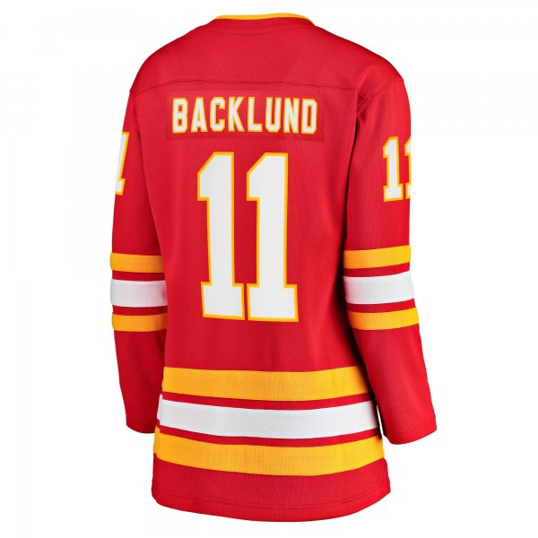 Women's Calgary Flames Mikael Backlund Fanatics Red Home Team Breakaway Player Jersey