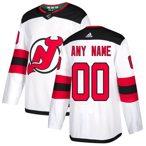 Men's Adidas Jersey Devils White Away NHL Customized New Jersey