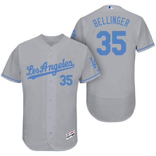 Los Angeles Dodgers #35 Cody Bellinger Men's Gray 2017 Father's Day Gift Flex Base Jersey