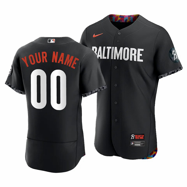 Men's Baltimore Orioles Custom 2023 City Connect Black Flex Base Jersey