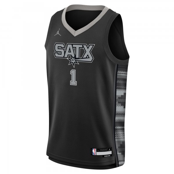 Youth San Antonio Spurs Victor Wembanyama Jordan Brand Black Swingman Jersey - Statement Edition