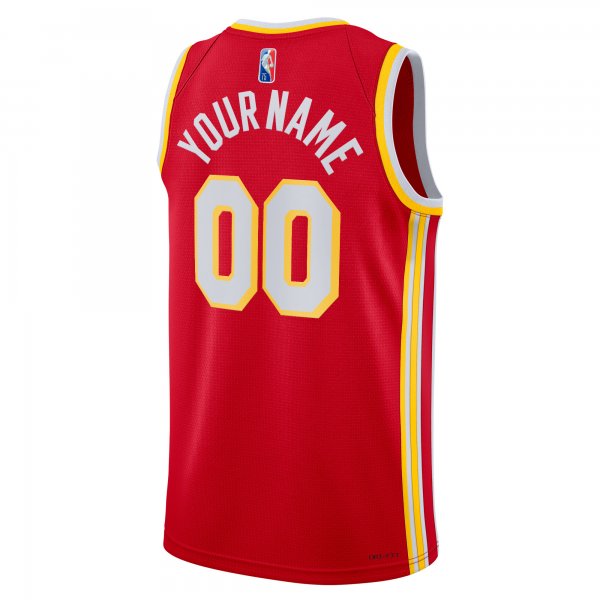 Men's Atlanta Hawks Nike Red 2021/22 Diamond Swingman Custom Jersey - Icon Edition