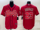 Men's Chicago Bulls #23 Michael Jordan Red Baseball Jersey